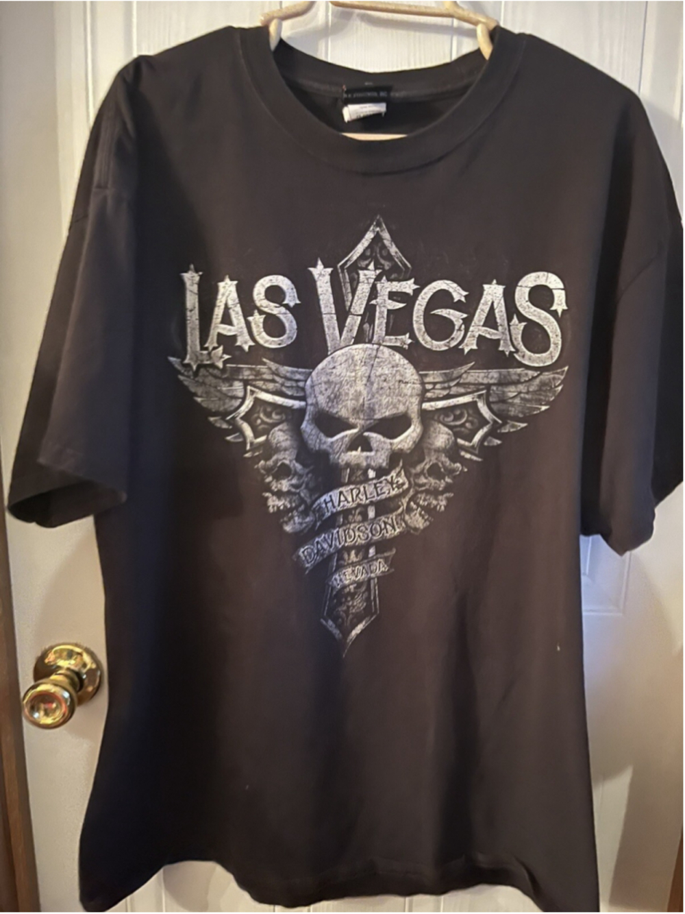 Harley Davidson Las Vegas Nevada 3 Skulls Cross Motorcycle T-Shirt SZ 2XL